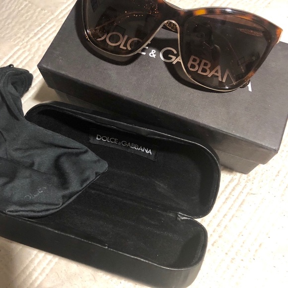 Dolce & Gabbana Havana Glitter Gold Sunglasses - Picture 4 of 4